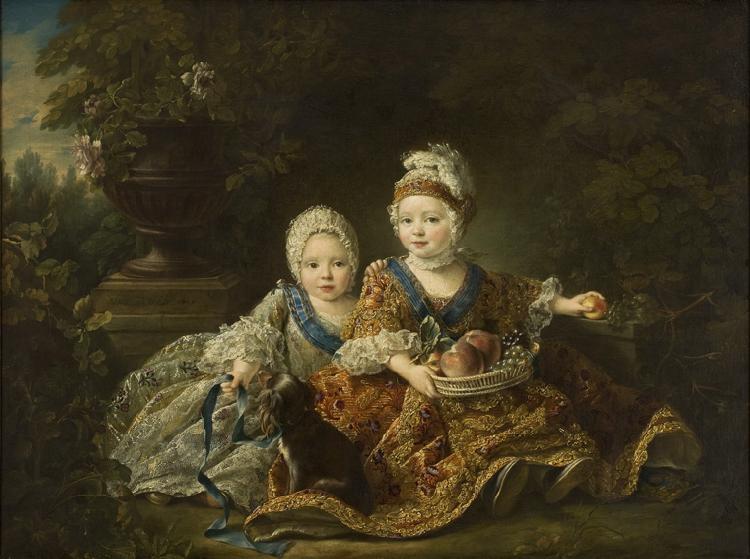 Francois-Hubert Drouais The Duke of Berry and the Count of Provence at the Time of Their Childhood oil painting image